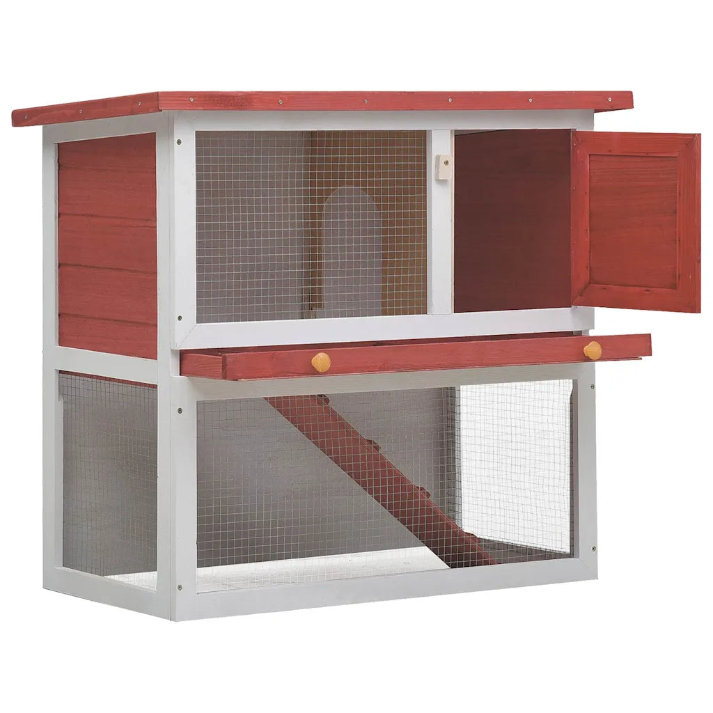 Conigliera per esterni con 1 porta in legno 90x45x80 cm