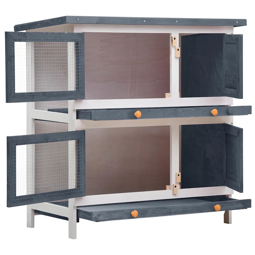 Conigliera per esterni a 2 livelli 90x45x90 cm in legno