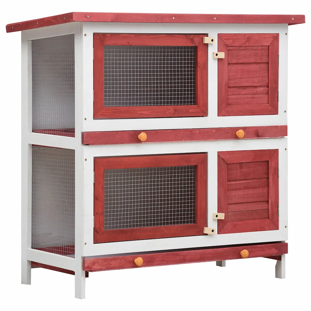 Conigliera per esterni a 2 livelli 90x45x90 cm in legno