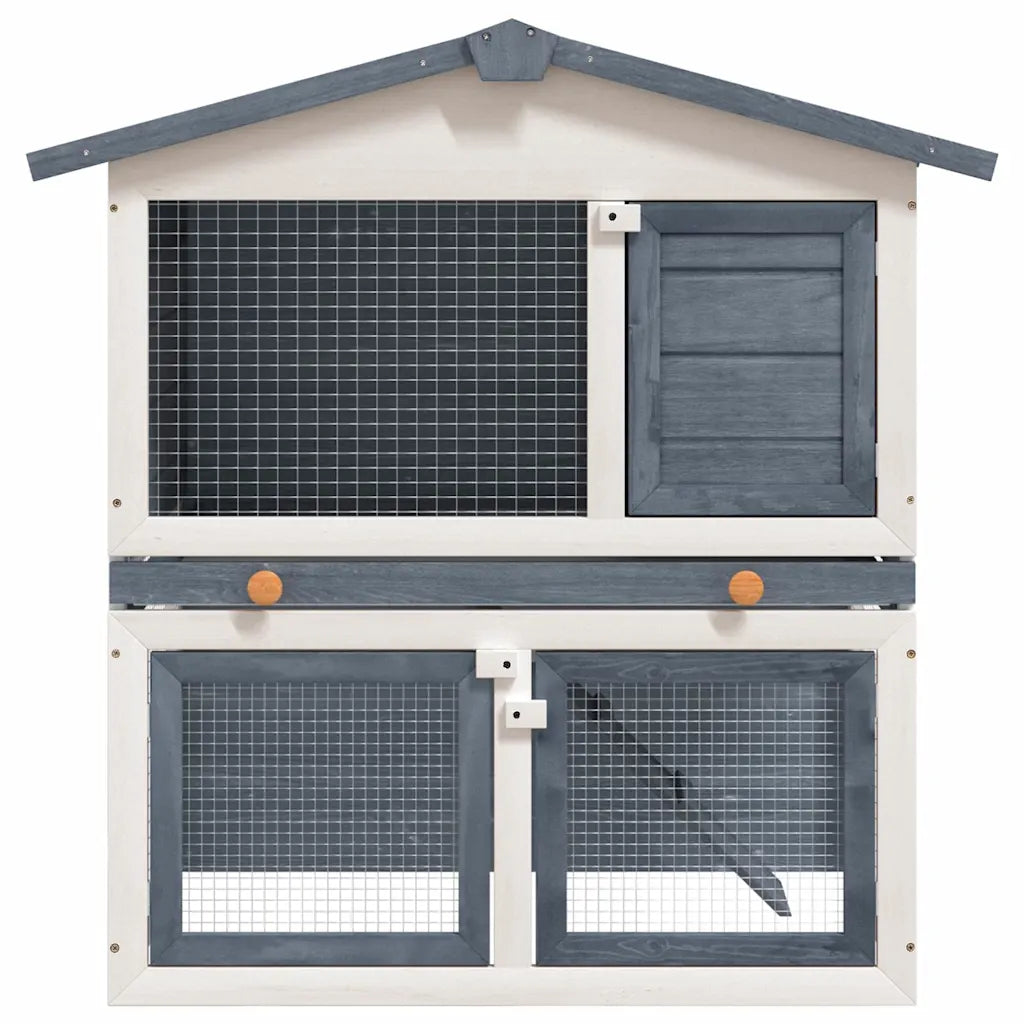 Conigliera per esterni con 2 livelli 94x60x98 cm