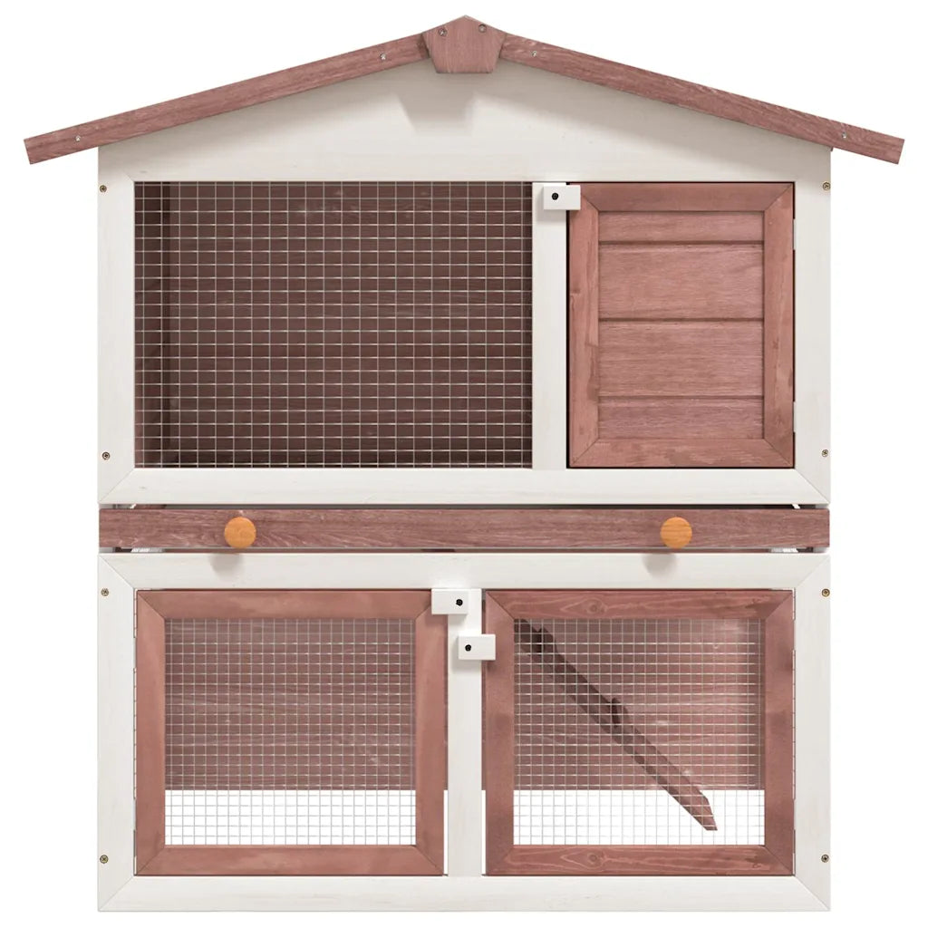 Conigliera per esterni con 2 livelli 94x60x98 cm