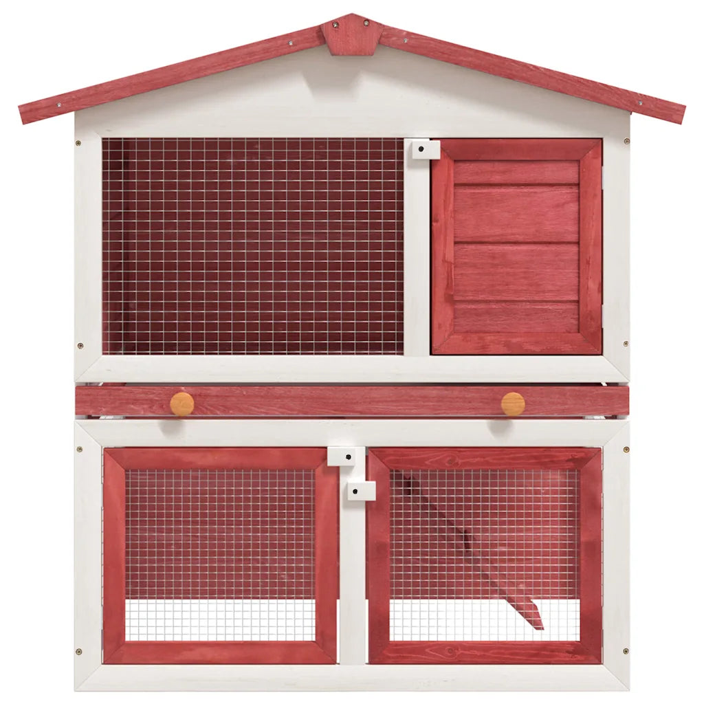 Conigliera per esterni con 2 livelli 94x60x98 cm