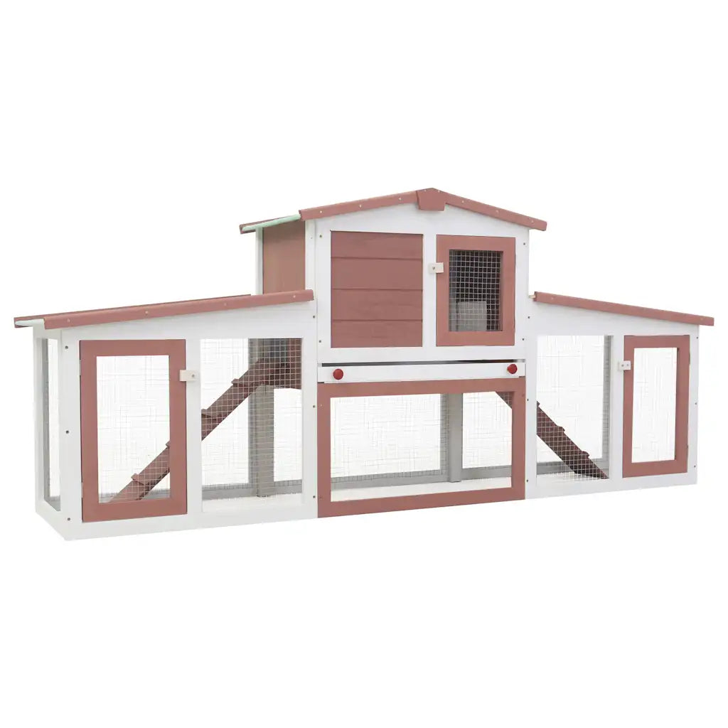 Conigliera per esterni a 2 livelli 201x45x85 cm in legno