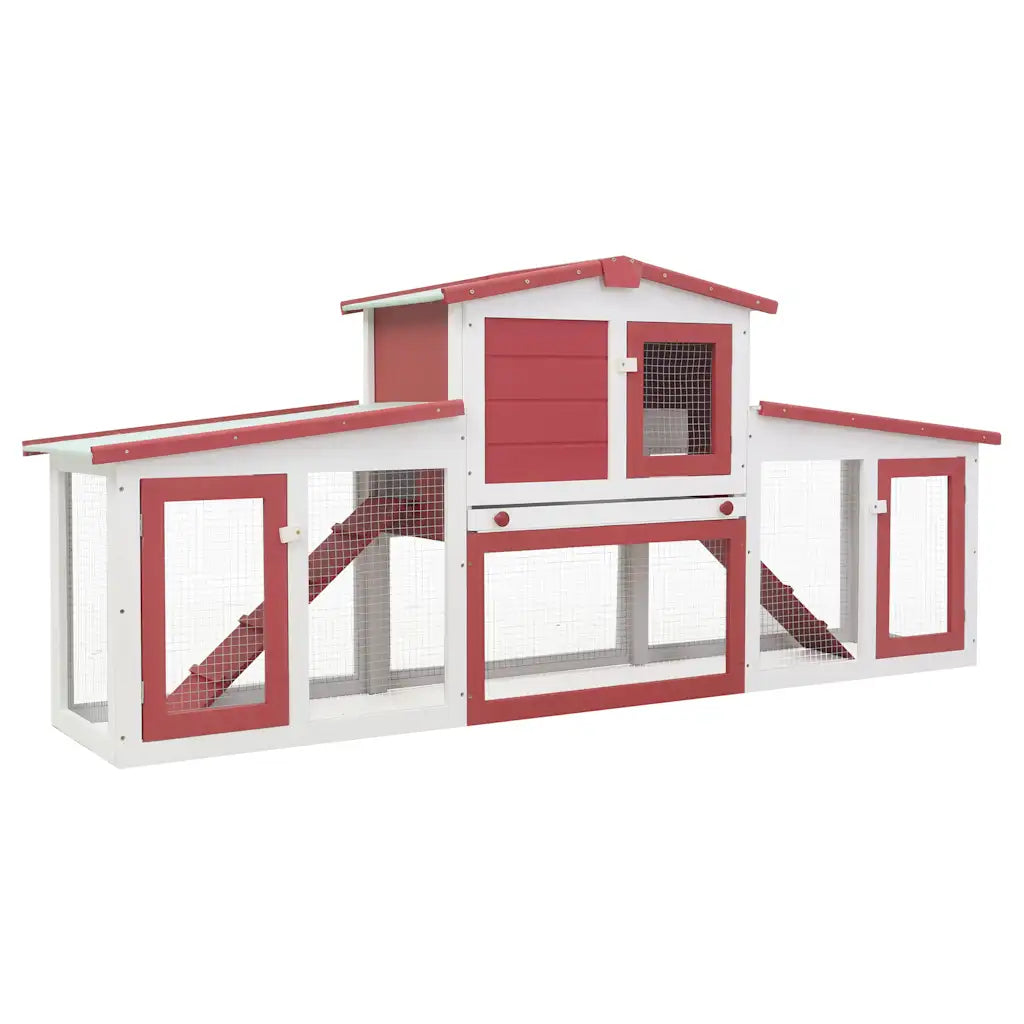 Conigliera per esterni a 2 livelli 201x45x85 cm in legno