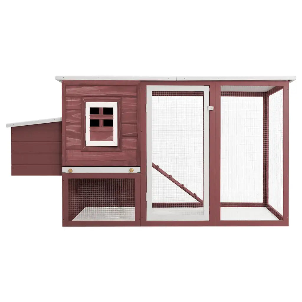 Pollaio in legno 202x75x98 cm con casetta di cova e rampa