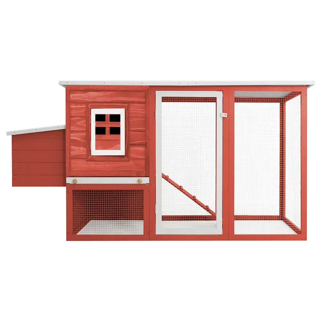 Pollaio in legno 202x75x98 cm con casetta di cova e rampa