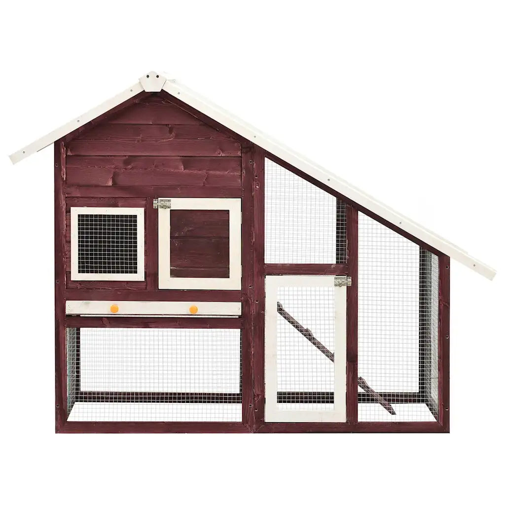 Conigliera 140x63x120 cm legno abete 2 piani, con opzioni colore