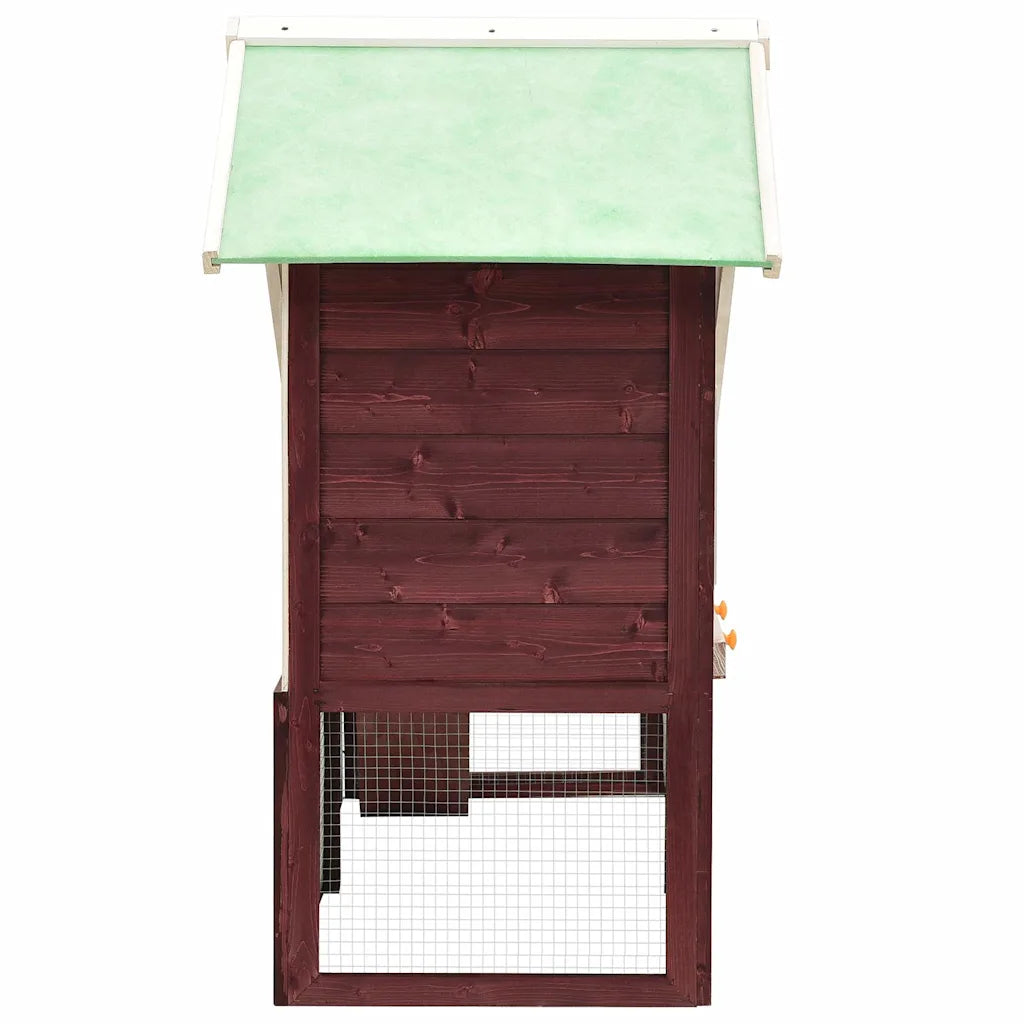 Conigliera 140x63x120 cm legno abete 2 piani, con opzioni colore