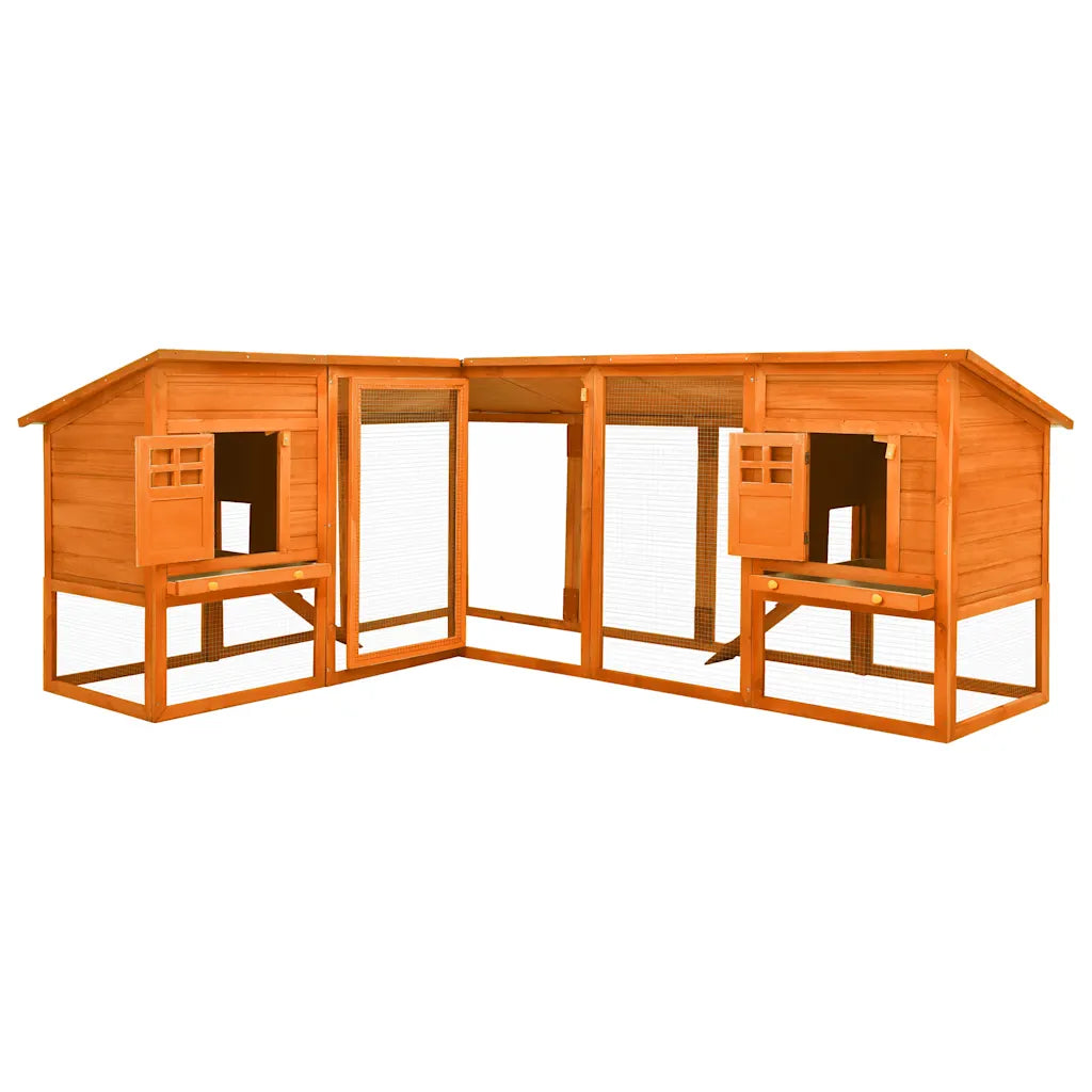 Conigliera per esterni in legno di abete 250x192x105 cm