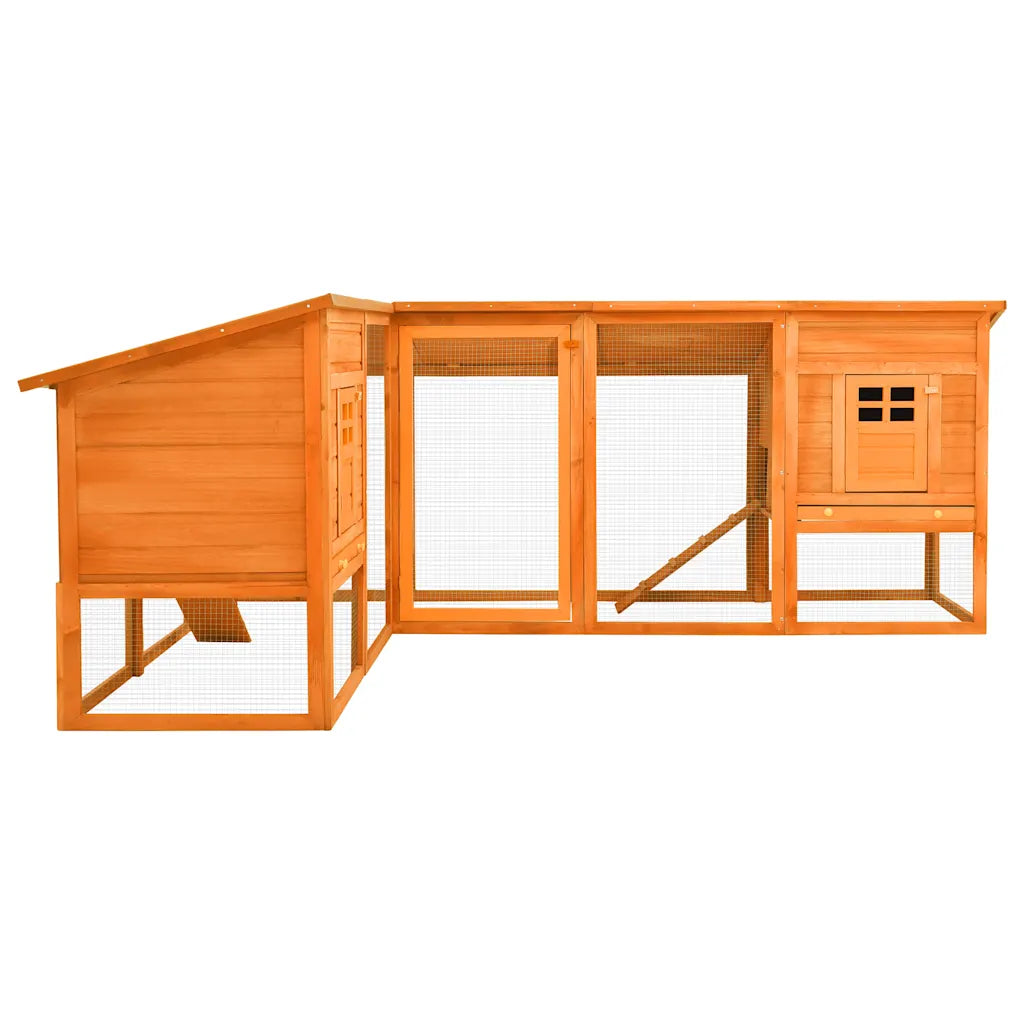 Conigliera per esterni in legno di abete 250x192x105 cm