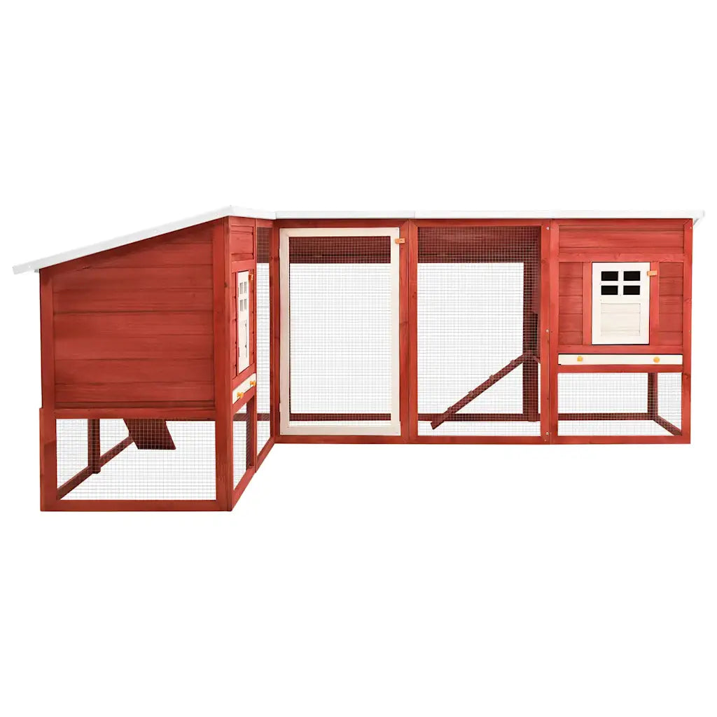Conigliera per esterni in legno di abete 250x192x105 cm