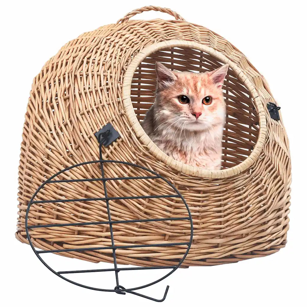 Trasportino per gatti 60x45x45 cm in salice naturale