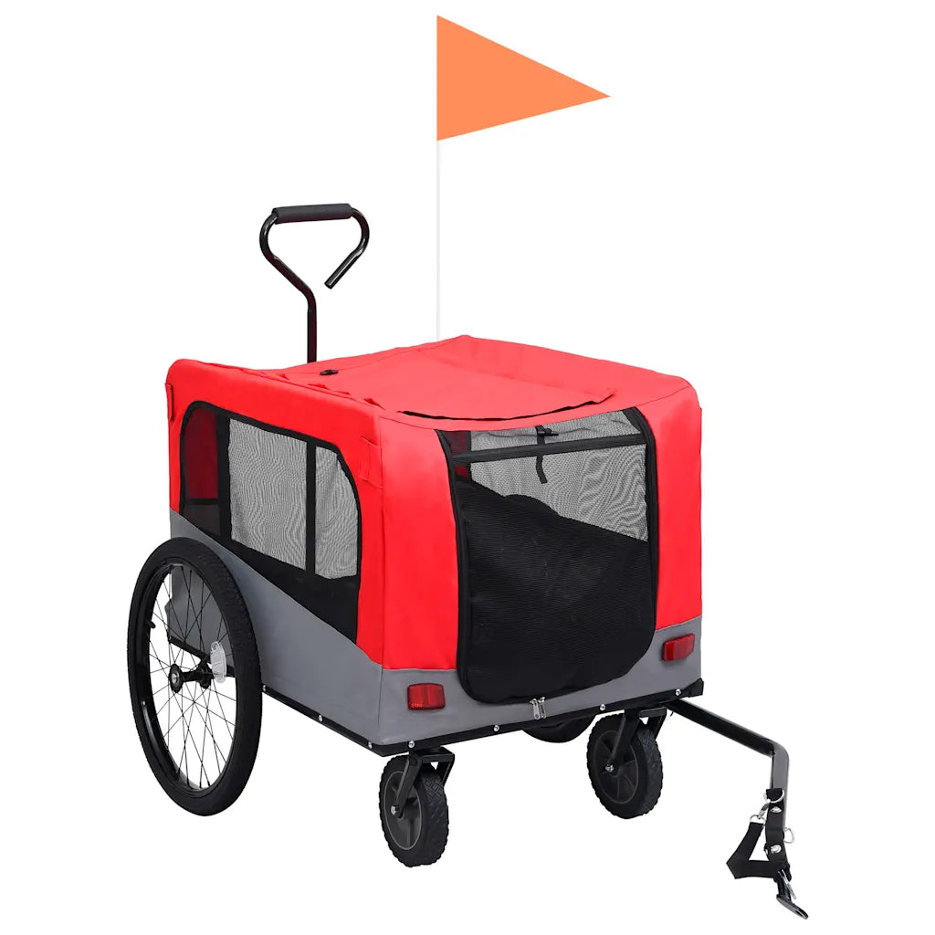 Rimorchio bici per cani 2in1 carrello jogging 63,5x131x107 cm