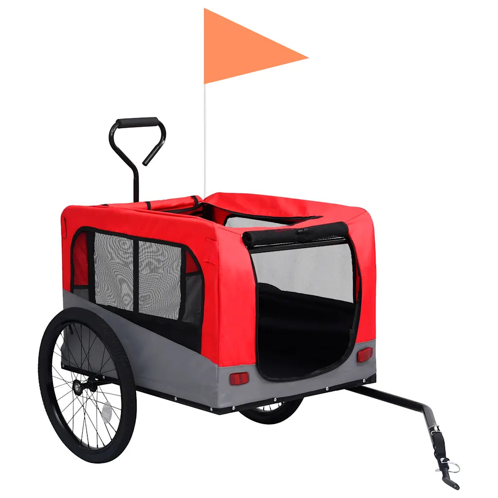 Rimorchio bici per cani 2in1 carrello jogging 63,5x131x107 cm