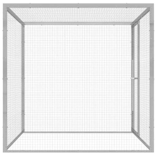 Gabbia per gatti 1,5x1,5x1,5 m in acciaio zincato