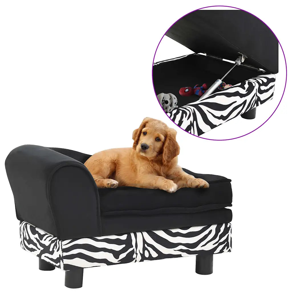 Divano per cani 57x34x36 cm in peluche con vano portaoggetti