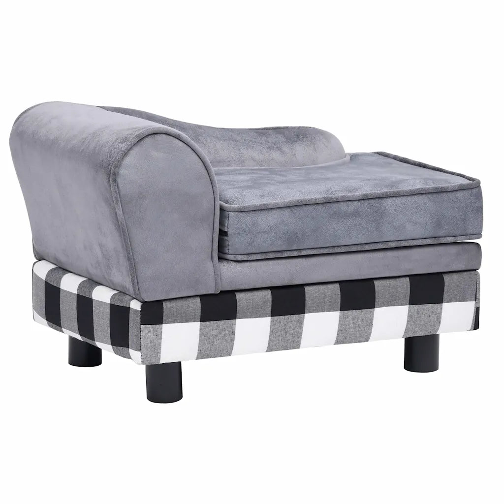 Divano per cani 57x34x36 cm in peluche con vano portaoggetti