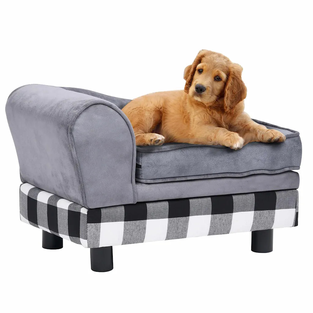 Divano per cani 57x34x36 cm in peluche con vano portaoggetti