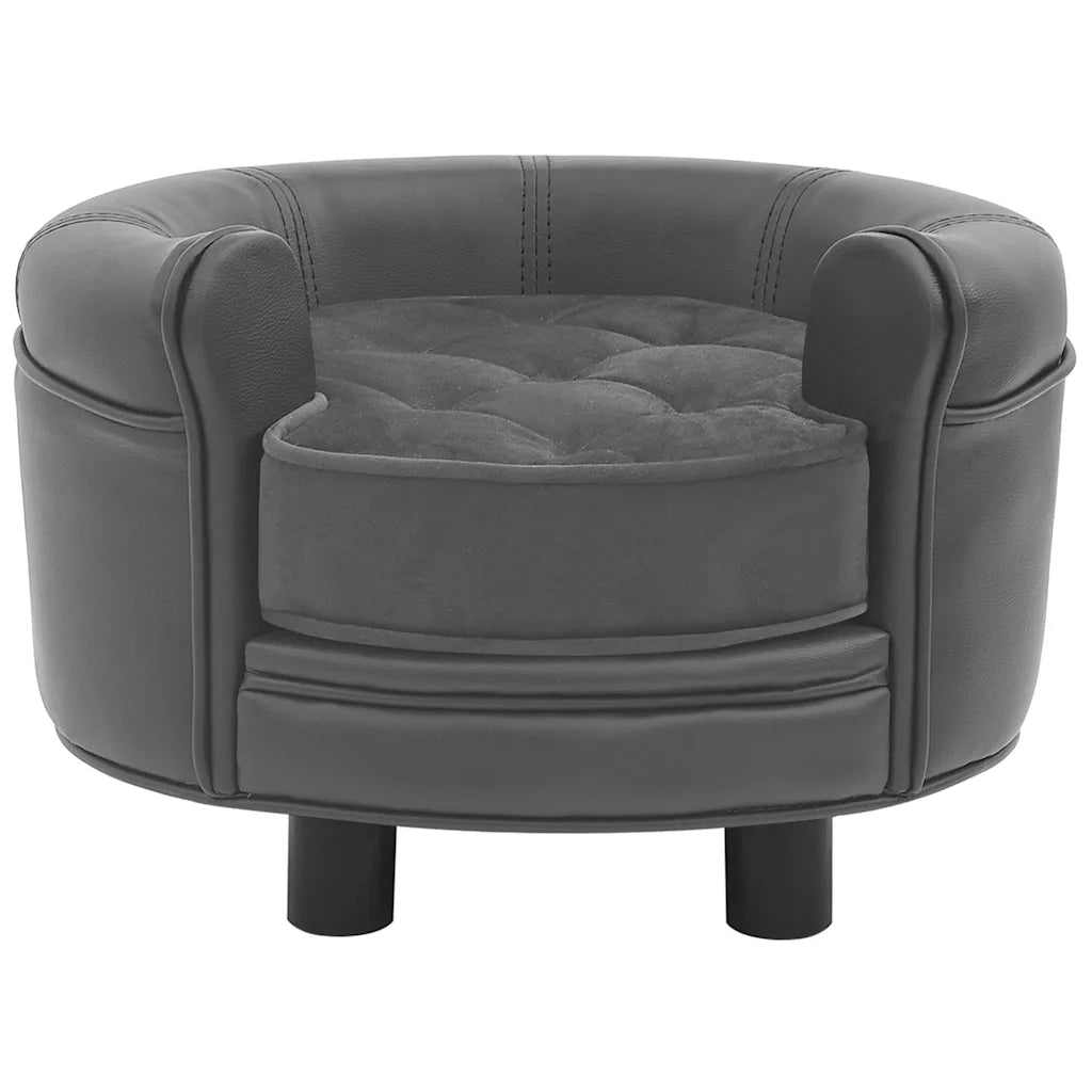 Divano per cani 48x48x32 cm in peluche e similpelle