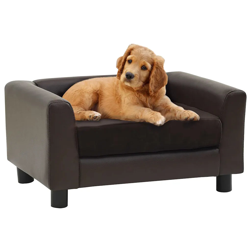 Divano per cani 60x43x30 cm in peluche e similpelle
