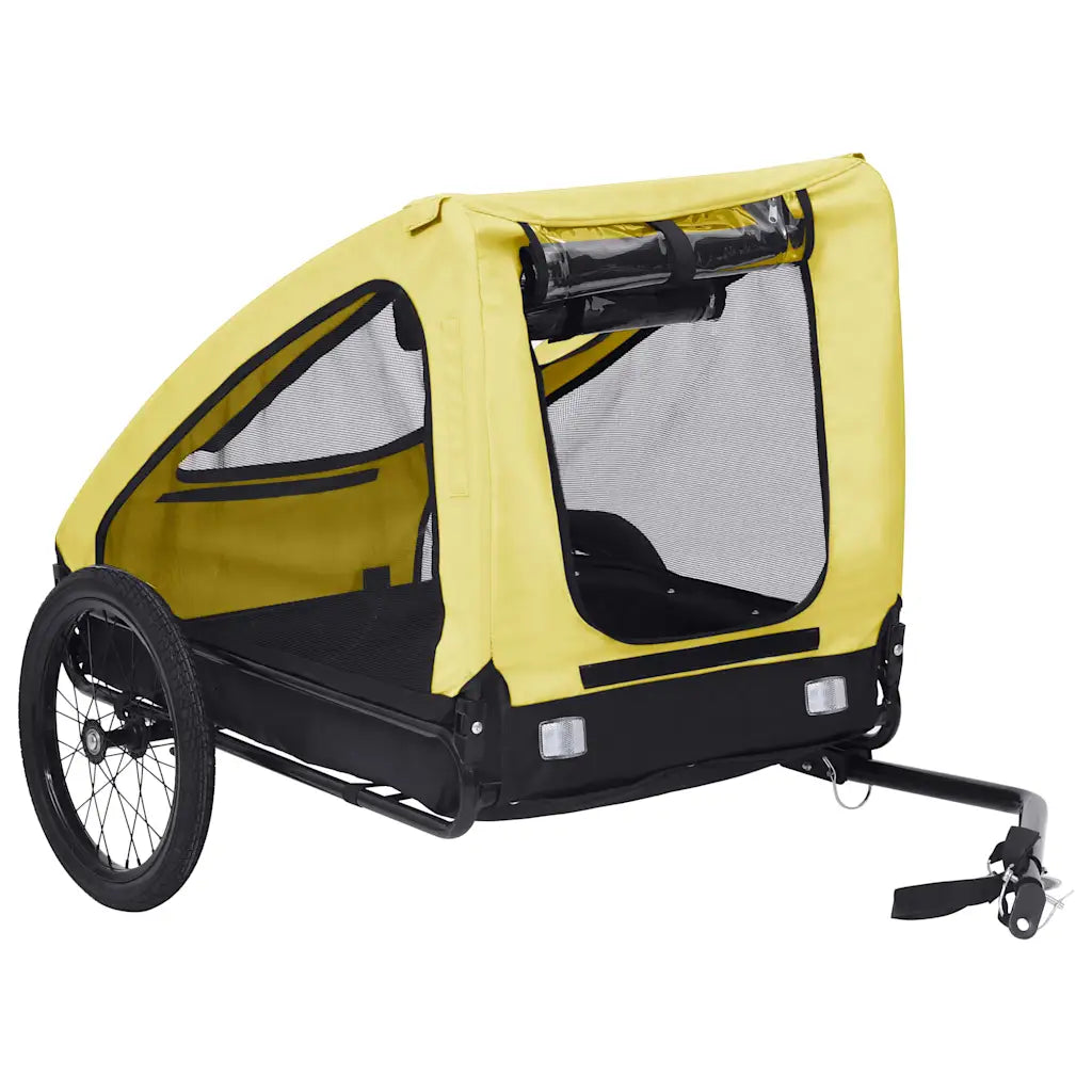Rimorchio da bici per cani 142x70x87,5 cm blu, giallo e rosso