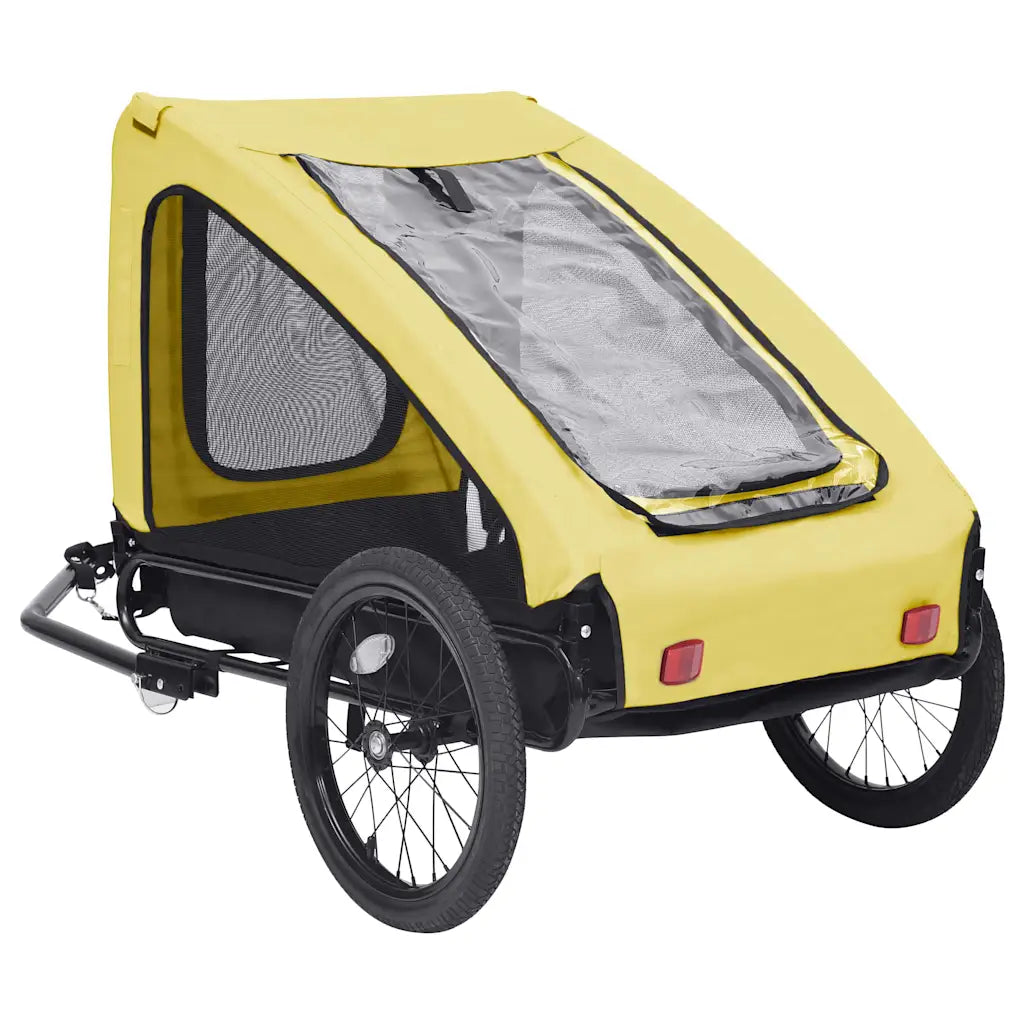 Rimorchio da bici per cani 142x70x87,5 cm blu, giallo e rosso