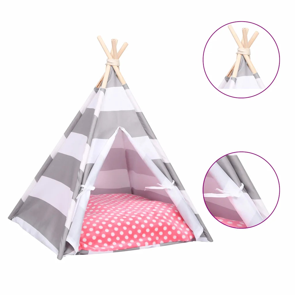 Tenda per animali con cuscino 60x60x70 cm in poliestere