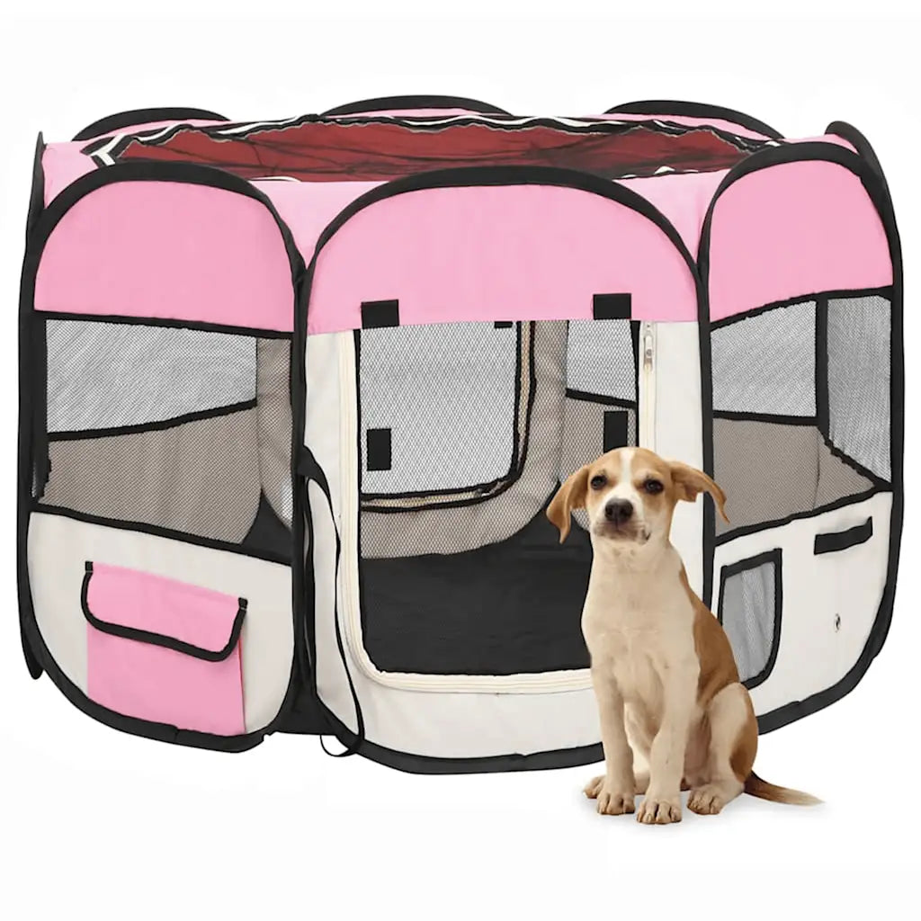 Box per cani pieghevole con borsa trasporto 90x90x58 cm