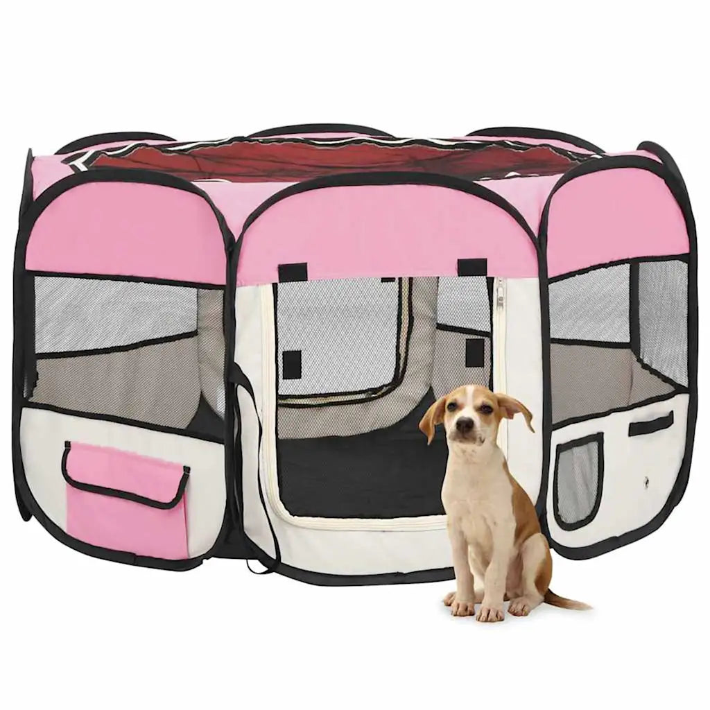 Box per cani pieghevole con borsa trasporto 110x110x58 cm