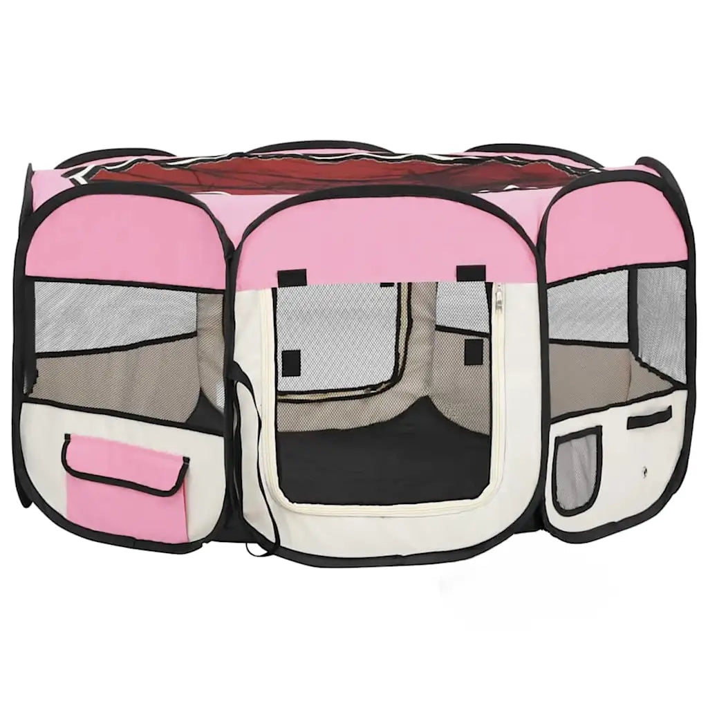 Box per cani pieghevole con borsa trasporto 125x125x61 cm