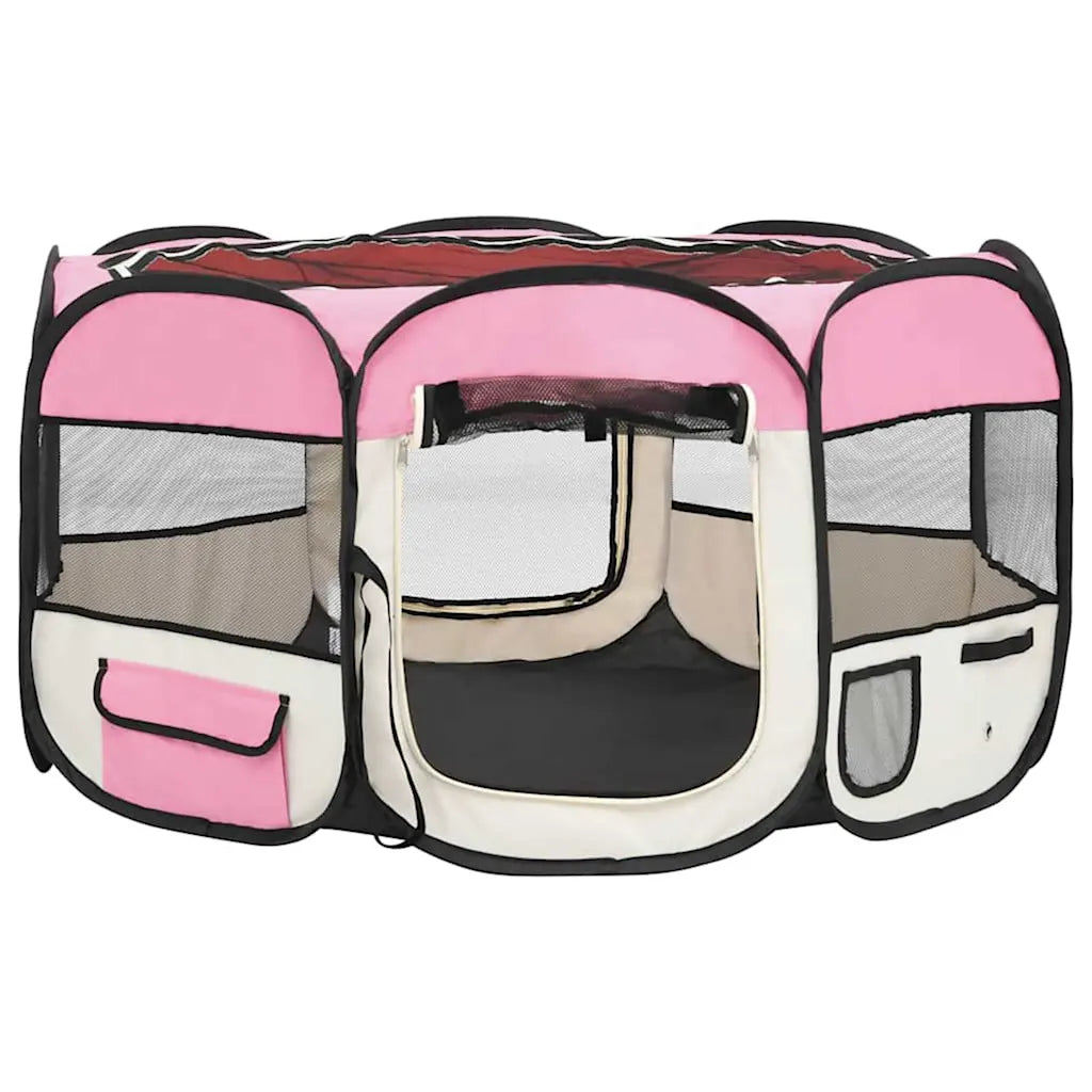 Box per cani pieghevole con borsa trasporto 125x125x61 cm