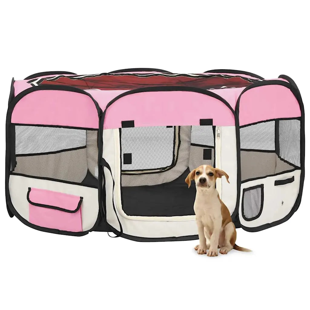 Box per cani pieghevole con borsa trasporto 145x145x61 cm