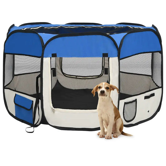 Box per cani pieghevole con borsa trasporto 110x110x58 cm