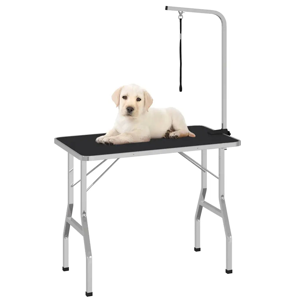 Tavolo toelettatura per cani regolabile 110x60x76 cm con anello