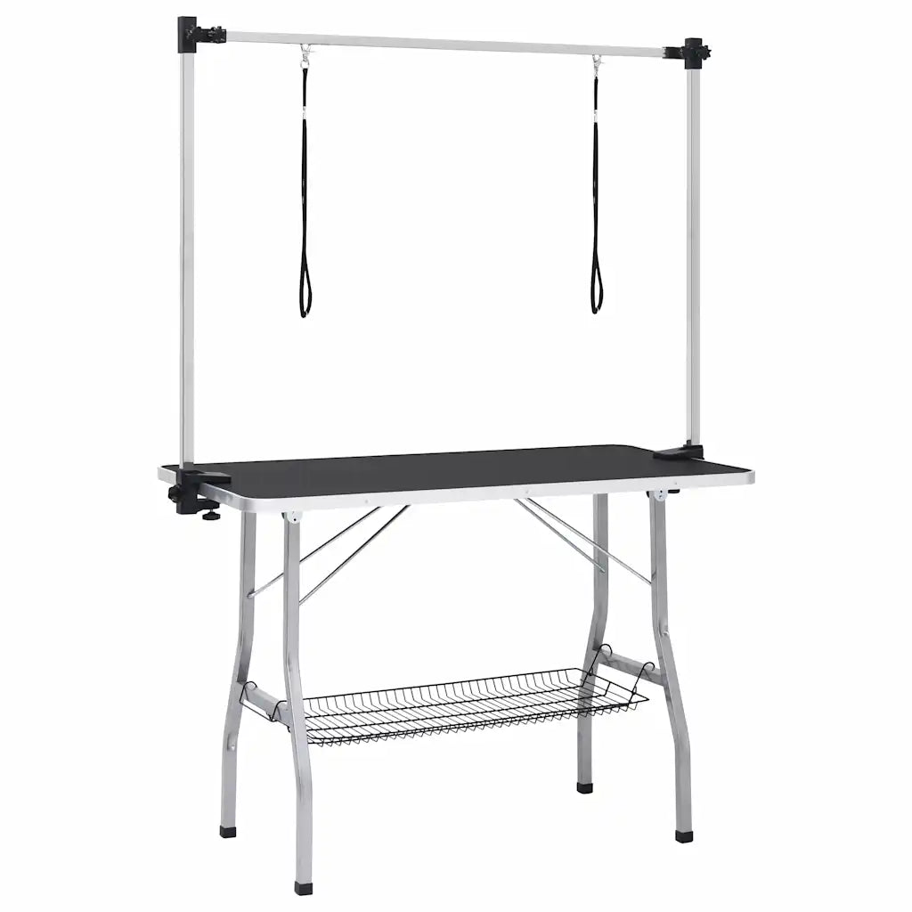 Tavolo toelettatura per cani regolabile 110x60x76 cm con anello