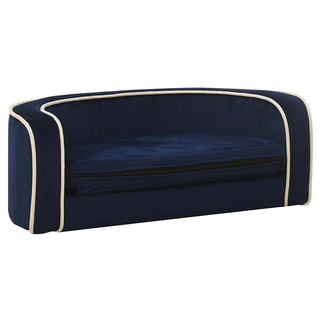Divano Cani Pieghevole Blu 73x67x26 cm in Peluche e Cuscino