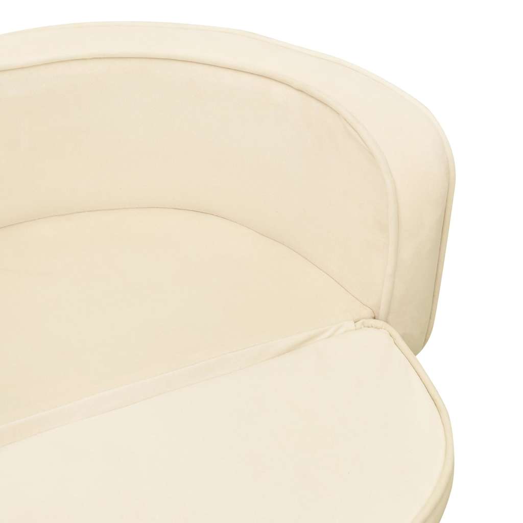 Divano Cani Pieghevole Crema 73x67x26cm in Peluche e Cuscino