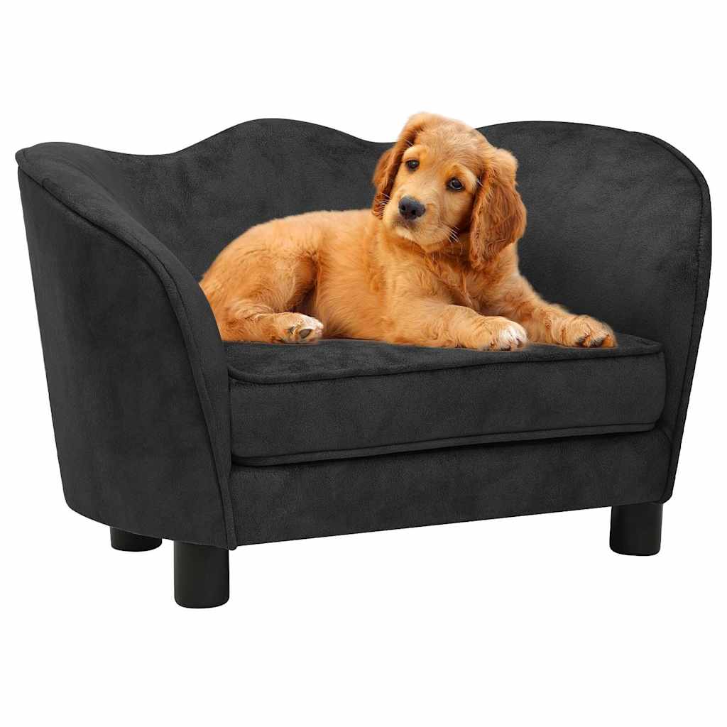 Divano per Cani Nero 66x43x40 cm in Peluche