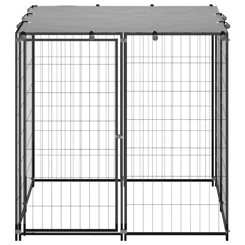 Cuccia per cani 110x110x110 cm in acciaio con tetto in polietilene