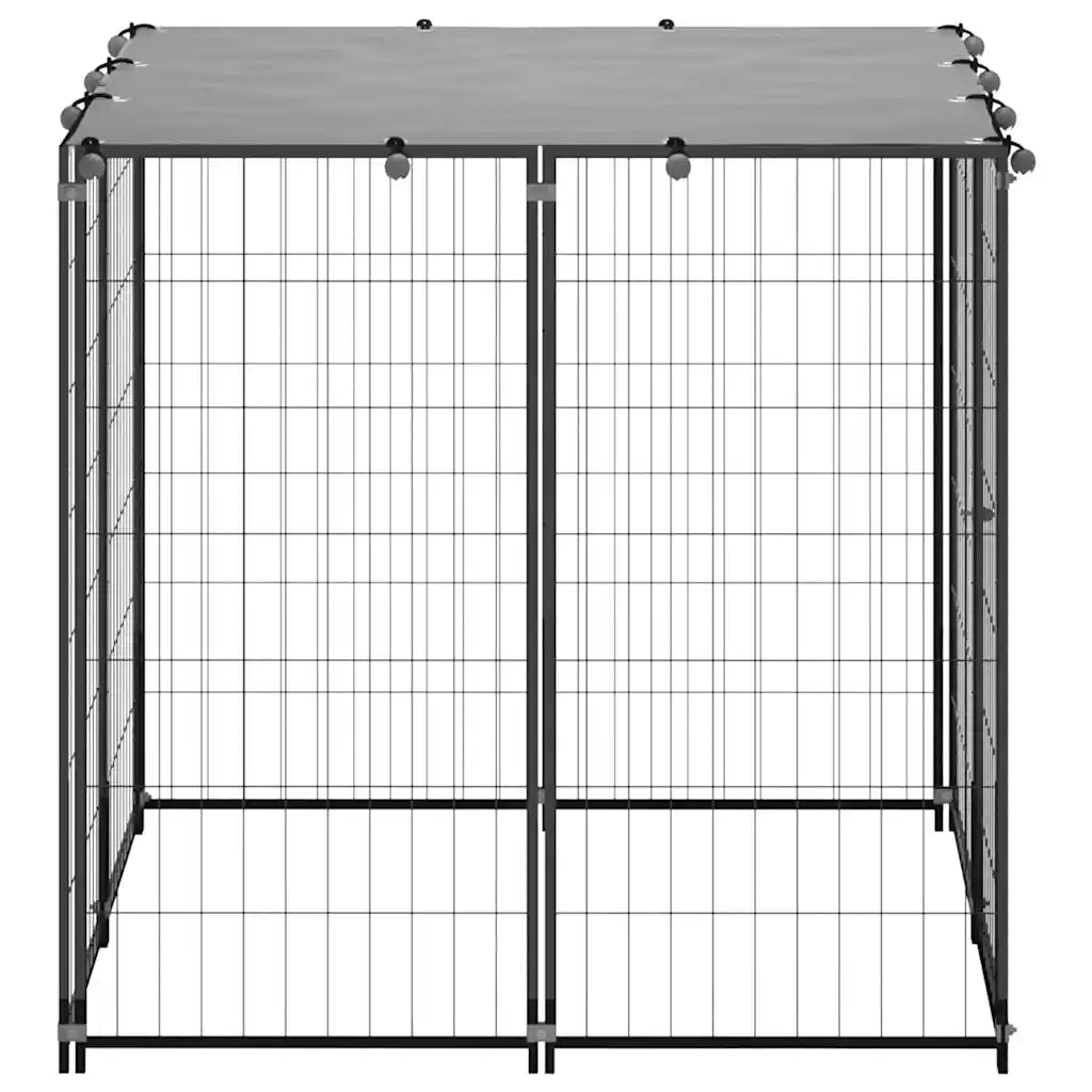 Cuccia per cani 110x110x110 cm in acciaio con tetto in polietilene