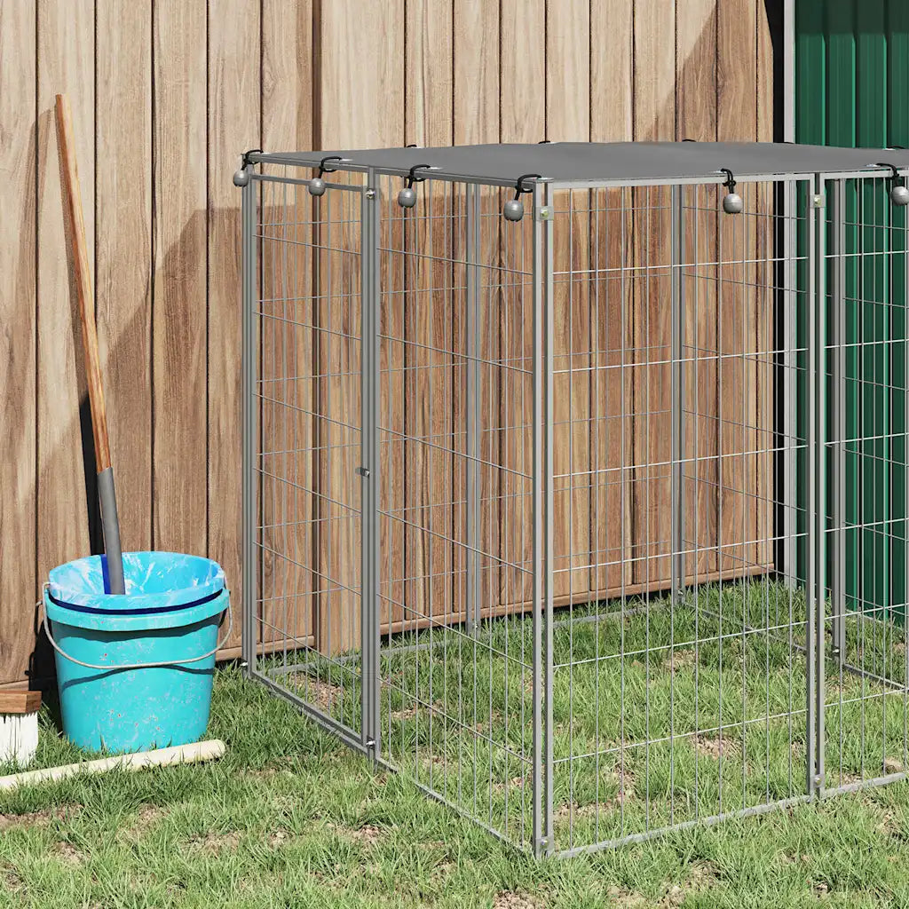 Cuccia per cani 110x110x110 cm in acciaio con tetto in polietilene