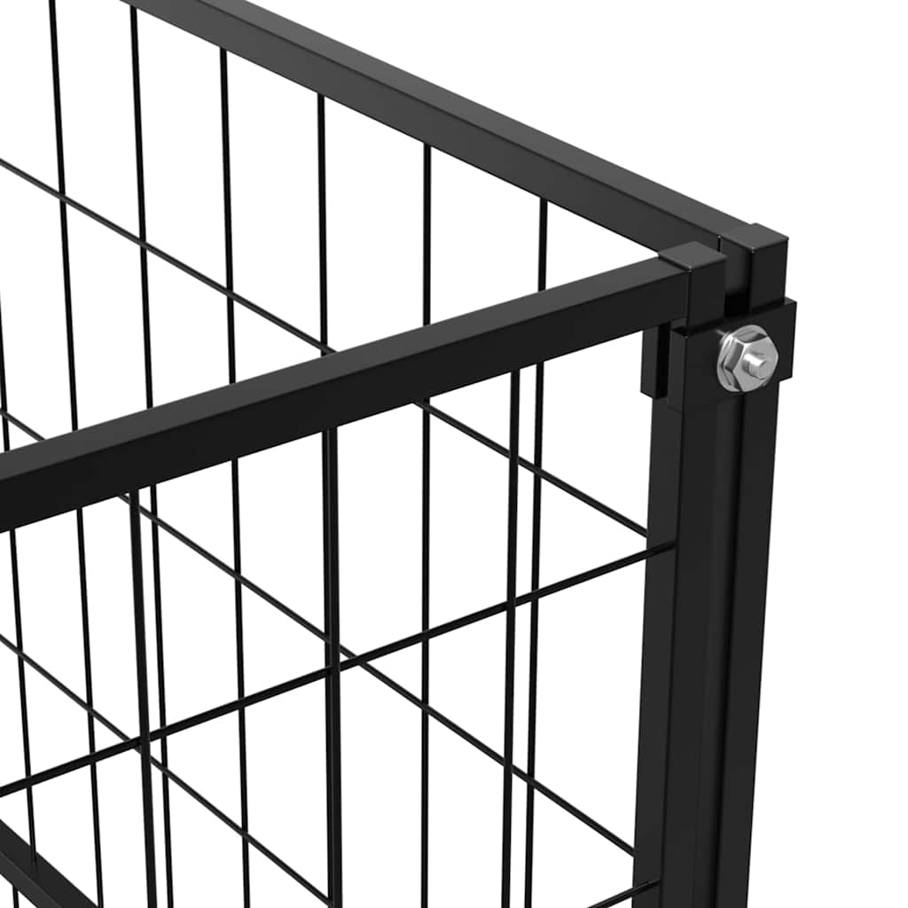 Gabbia per Cani Nera 100x100x70 cm in Acciaio