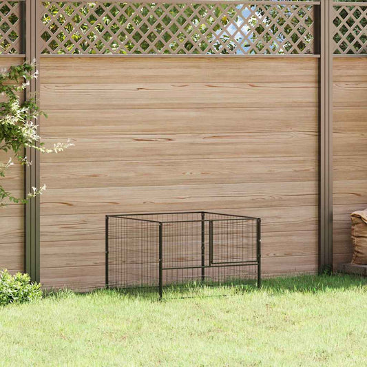 Gabbia per Cani Nera 100x100x70 cm in Acciaio