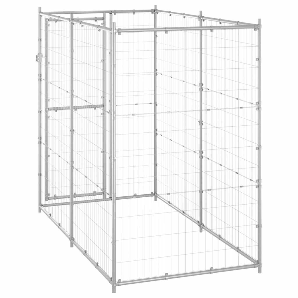 Gabbia per Cani da Esterno in Acciaio Zincato 110x220x180 cm
