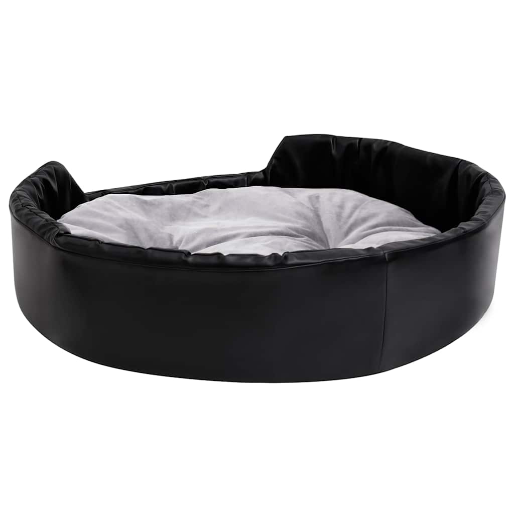Lettino per Cani Nero e Grigio 90x79x20 cm Peluche e Similpelle