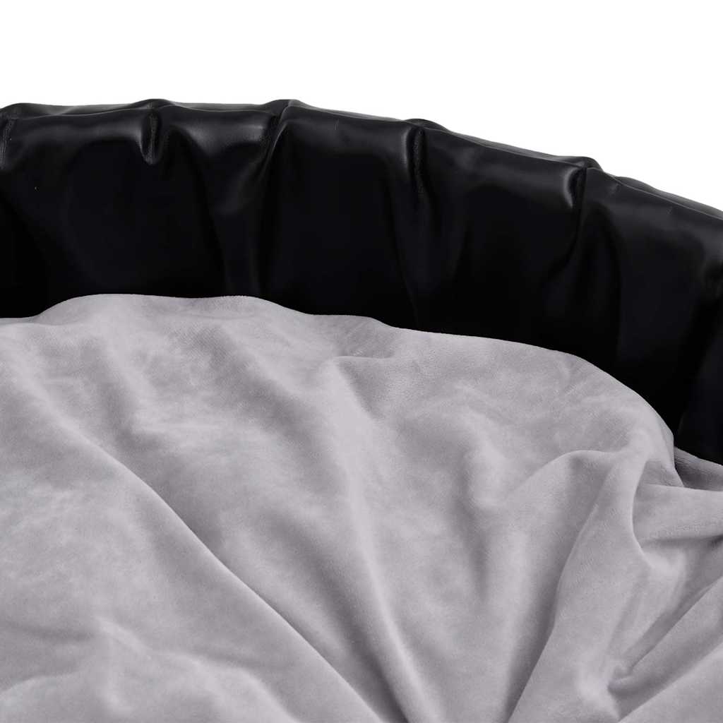 Lettino per Cani Nero e Grigio 99x89x21 cm Peluche e Similpelle