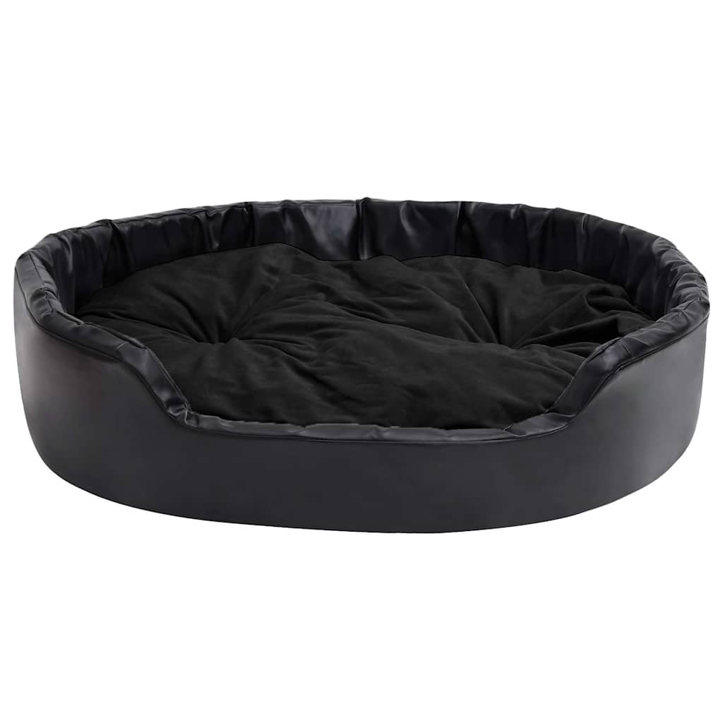 Lettino per Cani Nero 99x89x21 cm in Peluche e Similpelle