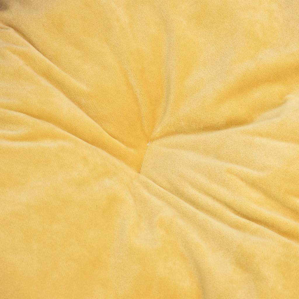 Lettino per Cani Nero e Giallo 99x89x21 cm Peluche e Similpelle