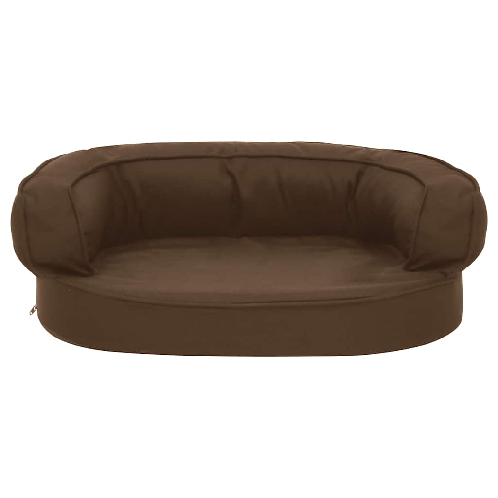 Materasso Ergonomico per Cani 60x42 cm Effetto Lino Marrone