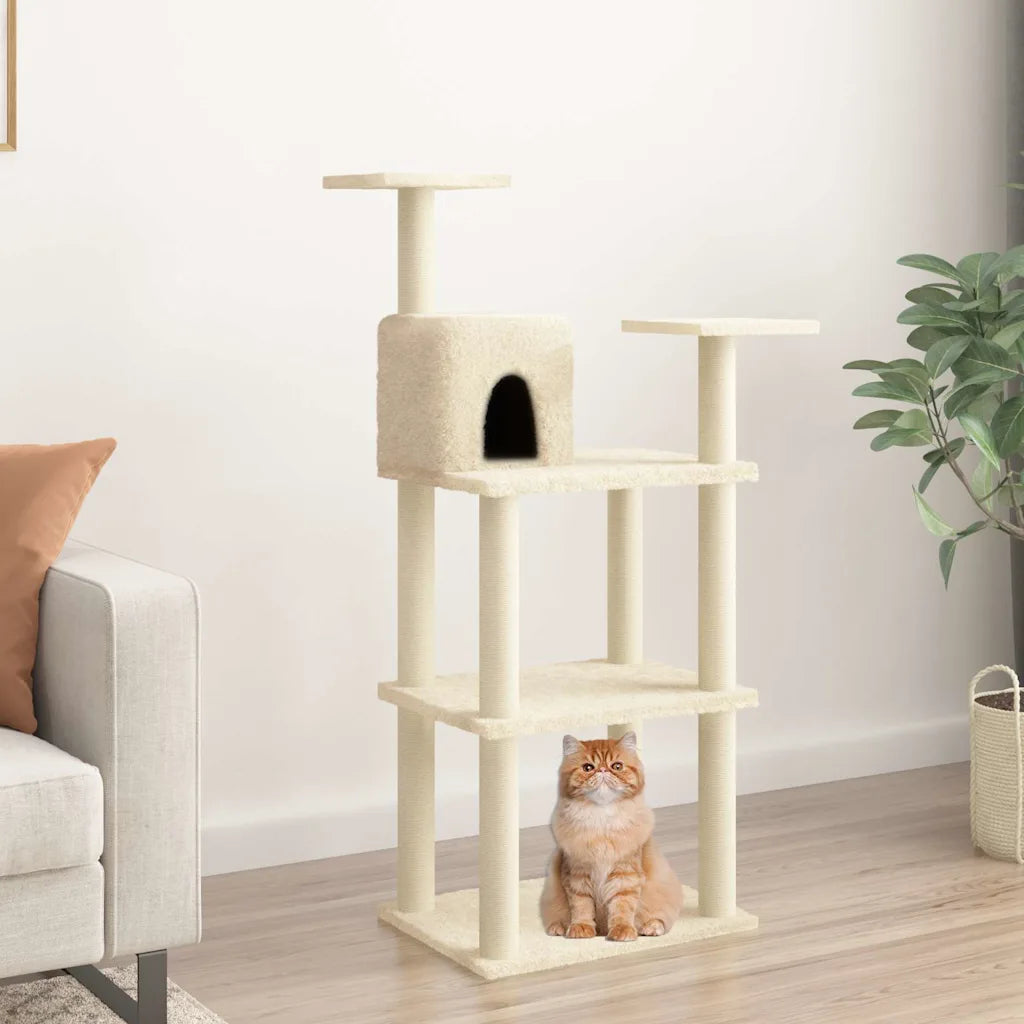 Albero per gatti con tiragraffi in sisal 66x41x118,5 cm